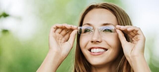 Glasses help improve vision with myopia and intensity